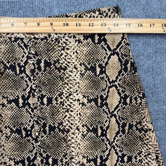 Zara Snake Print Midi Skirt A-Line Grunge Y2K Glamcore Modern Boho Edgy Size M - Picture 11 of 13